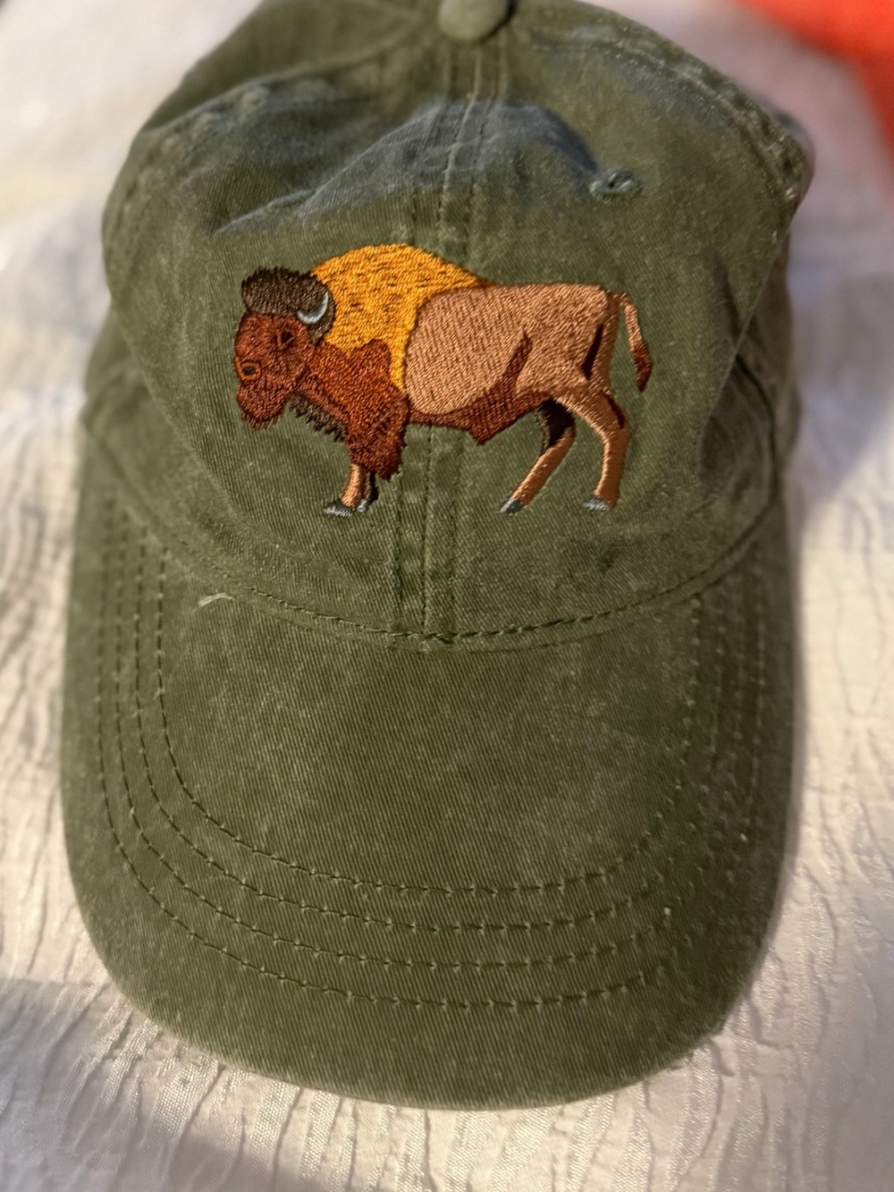 Eco Brand Embroidered Bison cap Headwear adjustable strap